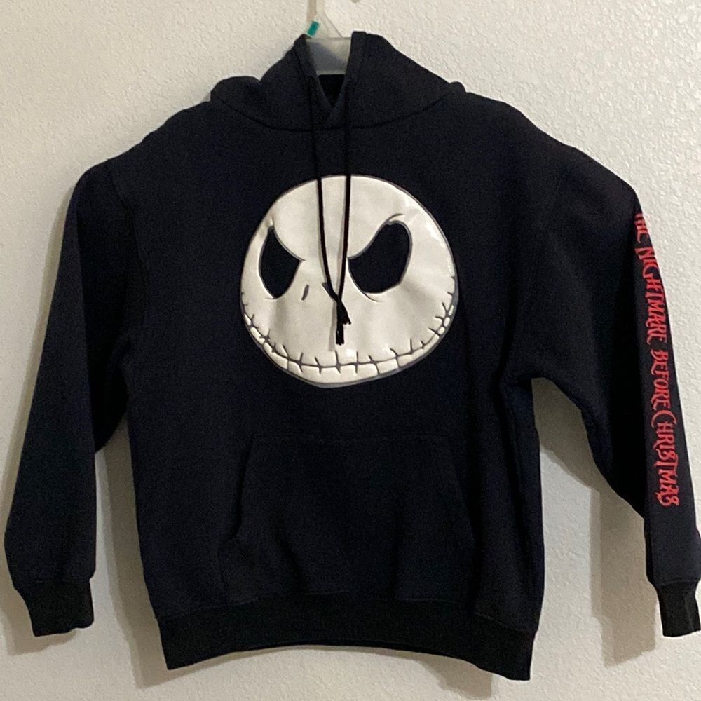 DISNEY Tim Burton’s The Nightmare Before Christmas Black Hoodie Size M